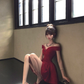 Women Vibrant Red Off Shoulder Homecoming Dress Bow V Neck Boned Waist A-Line Puffy Short Party Dress gh9431