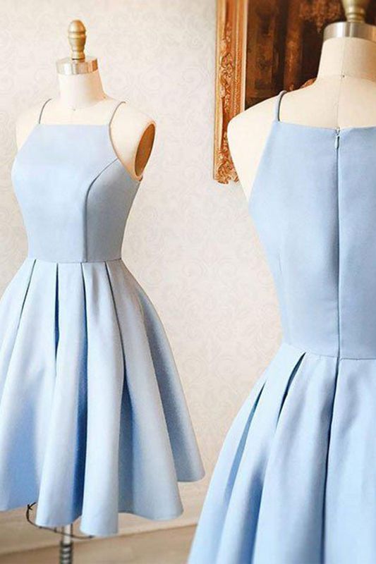Robe de bal courte en satin bleu/violet/rouge, jolie robe de soirée, robe de fête d'anniversaire gh805