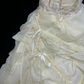 Light Yellow Vintage Palace Strapless Cinched Waist Voluminous Skirt Long Romantic Dress, Wedding Gown gh7939