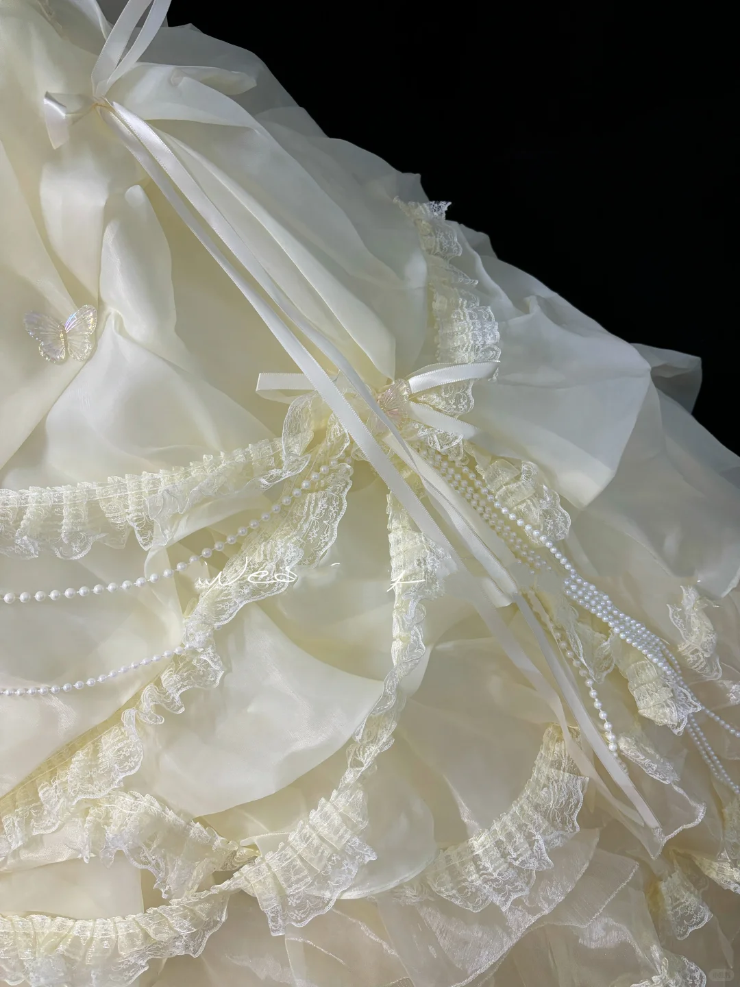 Light Yellow Vintage Palace Strapless Cinched Waist Voluminous Skirt Long Romantic Dress, Wedding Gown gh7939