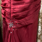 Red Strapless Waist-Cinched Fitted Long Prom Dress, Evening Party Gown gh7289