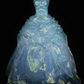 Light Blue Strapless Waist-Cinched Flared Skirt Evening Gown for Parties & Balls gh7155