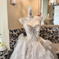 Ivory Strapless Waist-Cinched Voluminous Designer Skirt Vintage Elegant Romantic Dress, Wedding Gown gh7547