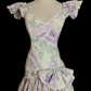 Elegant Vintage Purple Print Square Neck Fitted Waist Prom & Evening Party Dress gh8499