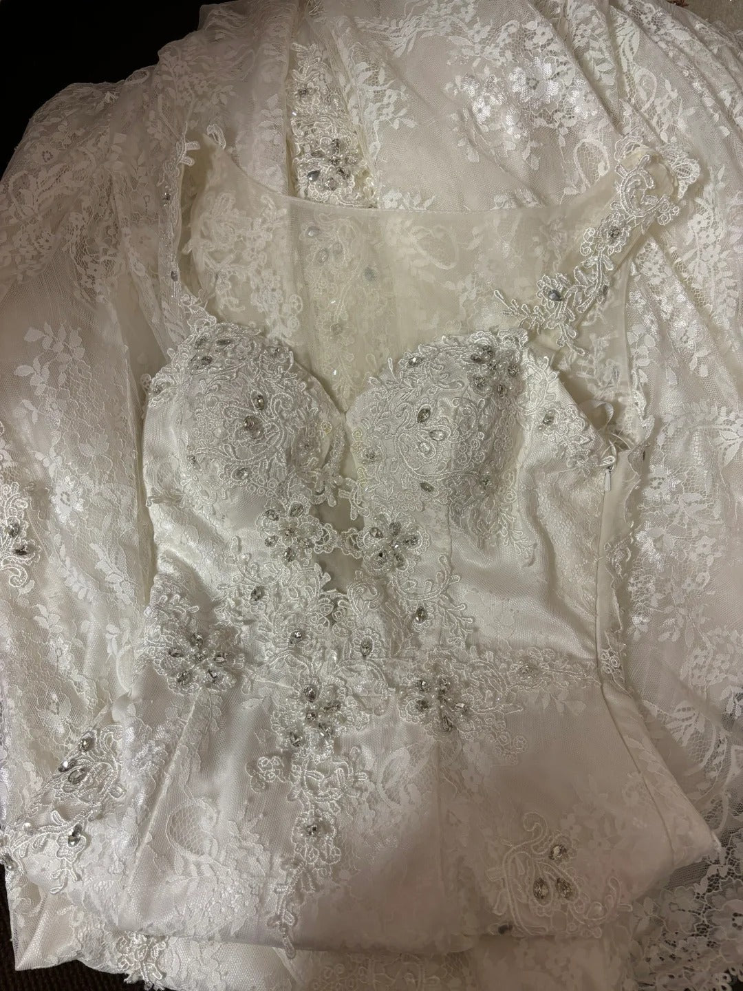 Weiße Spitze Fischschwanz rückenfrei elegante lange Tüll Schleppe Ballkleid Abendkleid Brautkleid gh4385