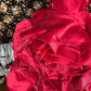 Red rose long satin ball gown evening dress gh4767