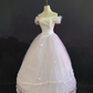 Blush pink off-shoulder long romantic gown with cinched waist and voluminous princess skirt, wedding dress & bridal gown gh8245