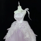 Lavender Strapless Cinched Waist Voluminous Skirt Elegant Romantic Dress, Wedding Gown gh7980