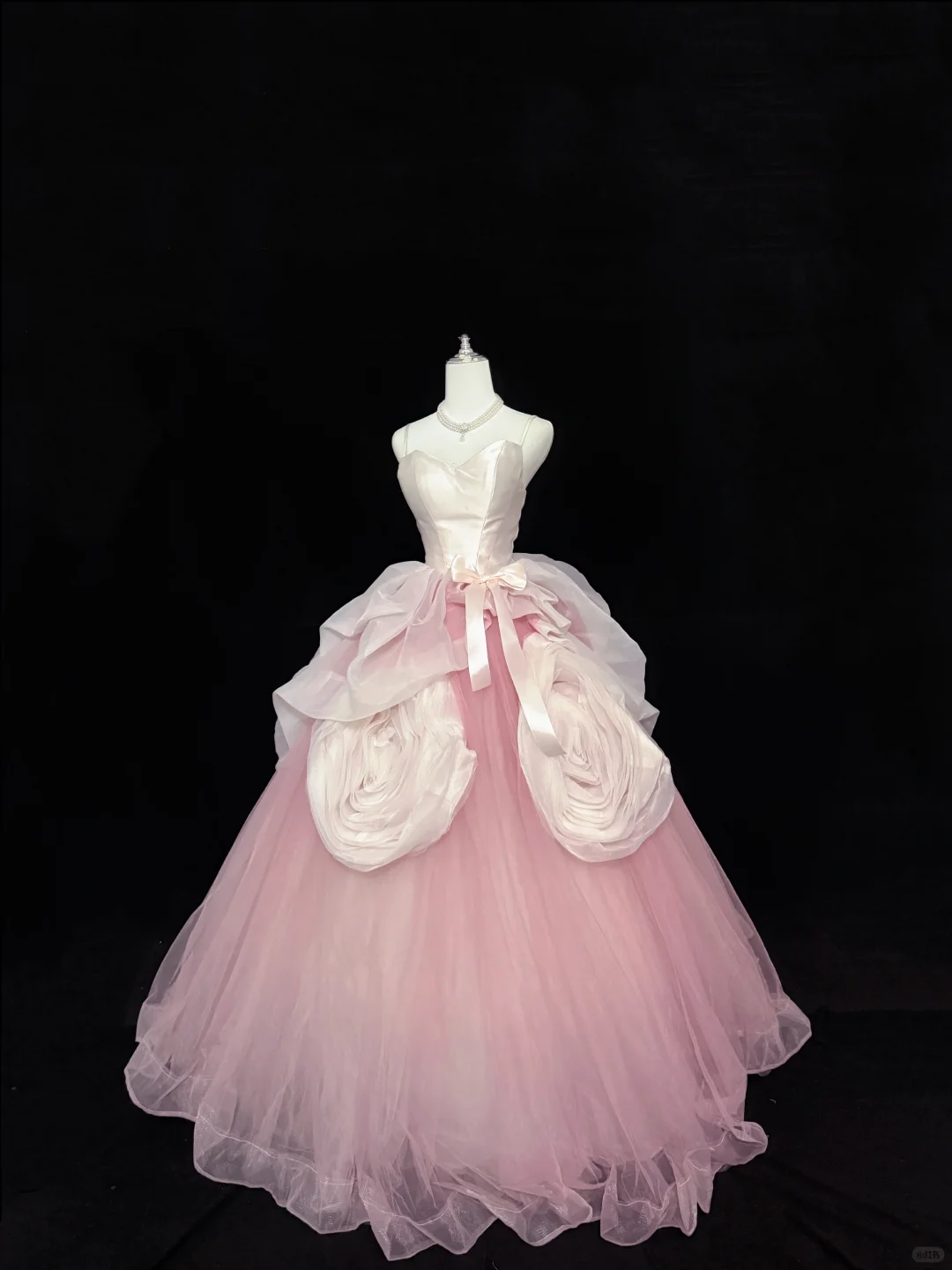 Blush Pink Girly Spaghetti Straps Cinched Waist Voluminous Tulle Skirt Long Romantic Dress, Wedding Gown gh7854