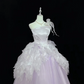 Lavender Strapless Cinched Waist Voluminous Skirt Elegant Romantic Dress, Wedding Gown gh7980