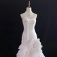 Blush Pink Strapless Sexy Long Romantic Gown, Cinched Waist & Slim Bodycon Hip Design, Wedding Dress & Bridal Gown gh8160