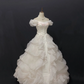 Off-White Off-the-Shoulder Romantic Gown, Cinched Waist, Voluminous Princess Skirt, Wedding Dress & Bridal Gown gh8200