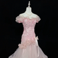 Blush Pink Ruffled Beaded Cinched Waist Mermaid Sexy Long Romantic Dress, Wedding Gown gh7940