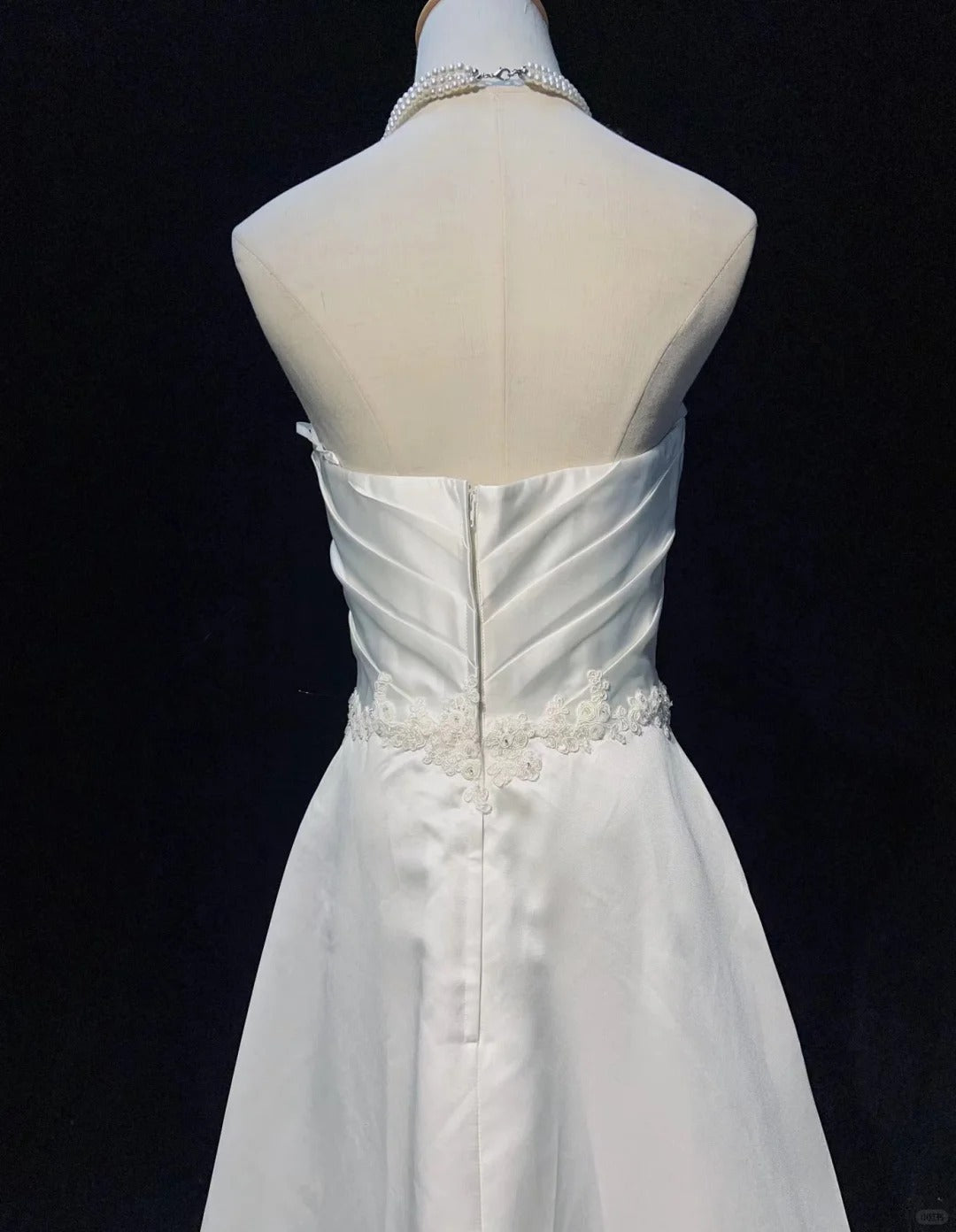 Robe de soirée longue en satin blanc, simple, élégante, discrète, exquise, avec des appliques, longueur au sol, robe de mariée gh3862