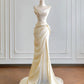 Girlhomeshops--✨Cremegelbes langes Satin-Ballkleid gh5480