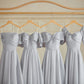 Silver Gray Elegant Fashion Long Satin Ball Gown Evening Dress Party Dress Bridesmaid Dresses Prom Dress gh3997