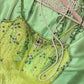 Robe de soirée longue en satin et tulle, style vintage, verte, exquise, perlée, motif floral, gh4433