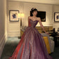 Purple shiny elegant long graduation gown evening gown gh6812
