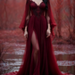 girlhomeshops-Langarm Tüll Bodenlang Schleppe Retro Elegant Ballkleid Abendkleid gh5943