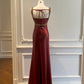 Leather red vintage dress gh6796