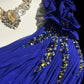 Purple Gorgeous Shiny Elegant Fashion Exquisite Beaded Floral Long Tulle Floor Length Mermaid Ball Gown Evening Gown Prom Dress Party Dress gh3857