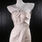 Champagne Soft Flower Twist Strapless Diamond Strap Mermaid Maxi Dress gh6924