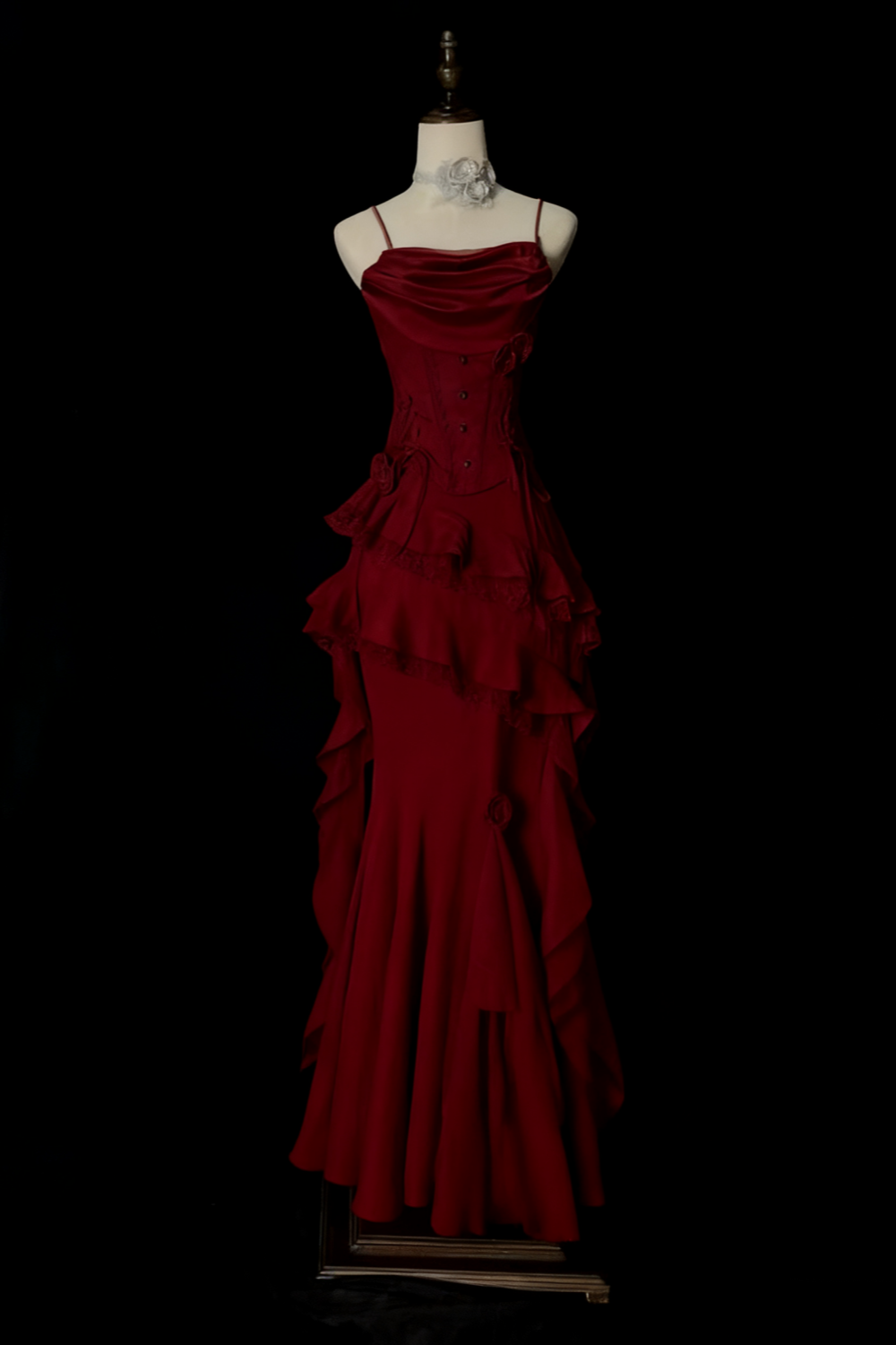 Elegantes graues Retro-Kleid aus Spitze, lang/kurz, ideal für Homecoming, Abschlussball oder Abendveranstaltung (gh3443)