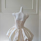 Moonlight White Short Satin Homecoming Dress Party Gown gh4763