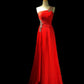 girlhomeshops-Glamouröses, glänzendes, rotes Ballkleid mit einer Schulter und Kristallen, gh5849