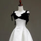 Girlhomeshops - Schwarzes, elegantes, klassisches Hepburn-Stil, langes Satin-Ballkleid, Abendkleid, Partykleid, gh5121