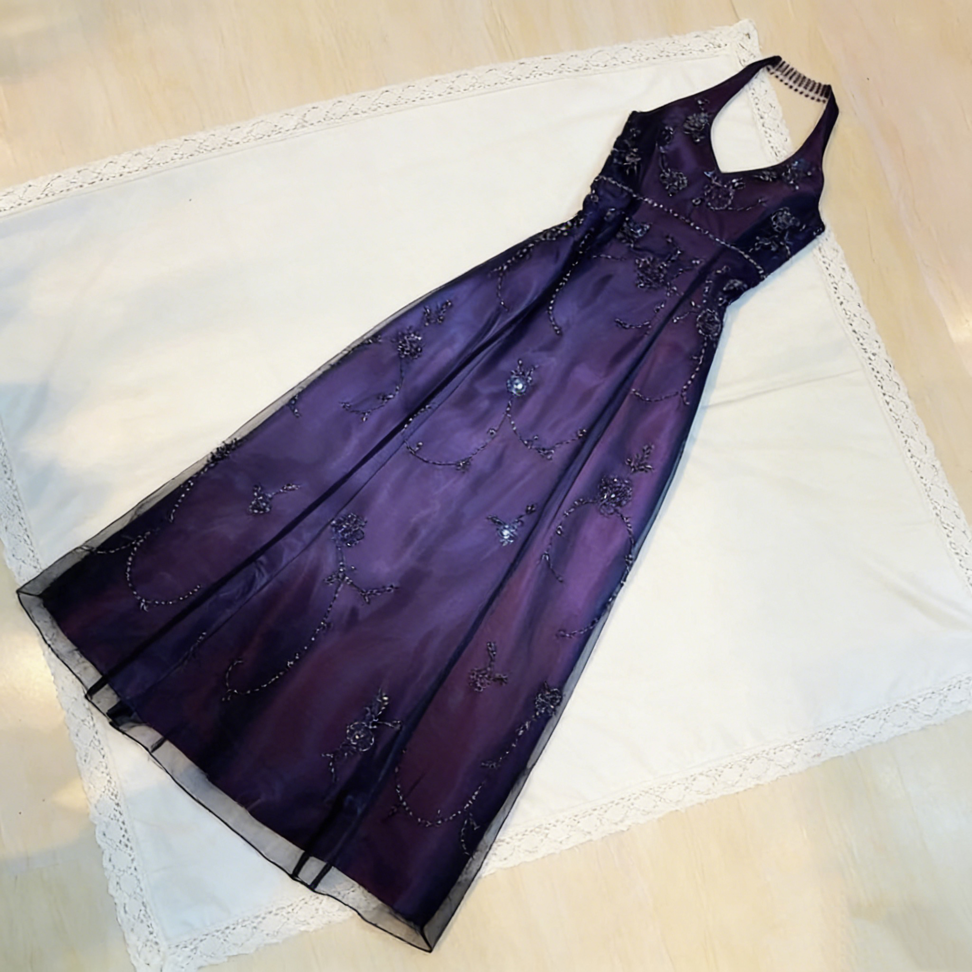 Purple Vintage Fashion Ombre Beaded Empire Waist Halter Long Elegant P girlhomeshops Purple Vintage Fashion Ombre Beaded Empire Waist Halter Long Elegant P girlhomeshops