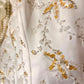 Weiß und gelb exquisite Perlendekoration langes Satin Ballkleid Abendkleid Brautkleid gh4509