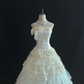 Off-white strapless romantic gown with fitted waist and fluffy princess skirt, wedding dress & bridal gown gh8173