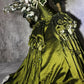 Robe de soirée longue en satin vert, magnifique et exquise, avec perles, gh4500