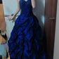Princess Sapphire - Strapless Beaded Courtly Ball Gown, Royal Blue Party Dress gh7067