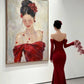girlhomeshops- Red Long Sleeve Off-The-Shoulder Bodycon Satin Floor-Length Ball Gown Prom Dress gh5961