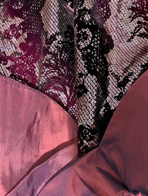 Lila Spitze Wunderschöne Meerjungfrau Langes Satin Ballkleid Abendkleid gh4440