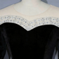 Elegant Black Velvet Mother of the Bride Dress Beaded Illusion Neck Half Sleeve Mermaid Evening Gown gh7103