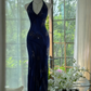 Robe de soirée longue en mousseline de soie, élégante, vert foncé, avec perles, gh4749