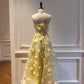 girlhomeshops--Yellow floral long chiffon prom dress gh5579