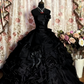 Red Vintage Floral Beaded Long Tulle Ball Gown gh4950