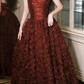 3D Rose Strapless Gown - Sequin Pleated Ball Gown gh6947
