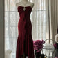 Burgunderrotes Vintage-Elegantes, exquisites, mit Edelsteinen besetztes, langes Chiffon-Abendkleid, ärmellos, Ballkleid, Partykleid für Geburtstage/Hochzeitsgäste, gh4101