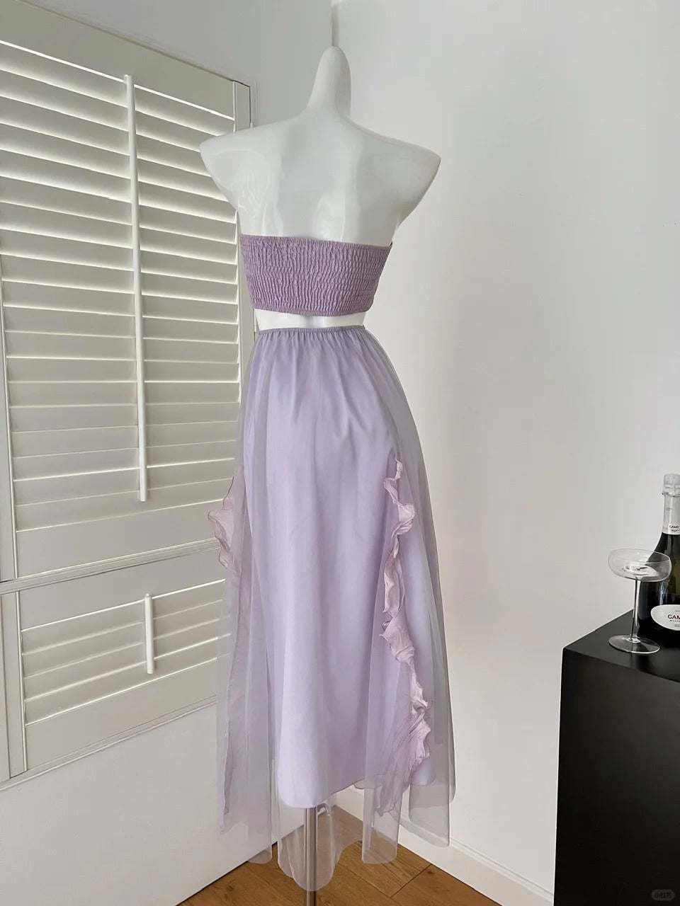 Lila Fee kurzes/langes Homecoming-Kleid Partykleid Geburtstagskleid gh4562