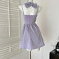 Robe de soirée courte en satin avec nœud violet, robe de bal, robe de fête d'anniversaire, gh4559