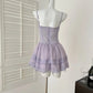 Purple floral homecoming dress short chiffon ball gown evening dress birthday party dress gh4560