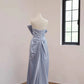 Girlhomeshops-Blaues, modisches, langes Satin-Ballkleid, Abendkleid gh5070