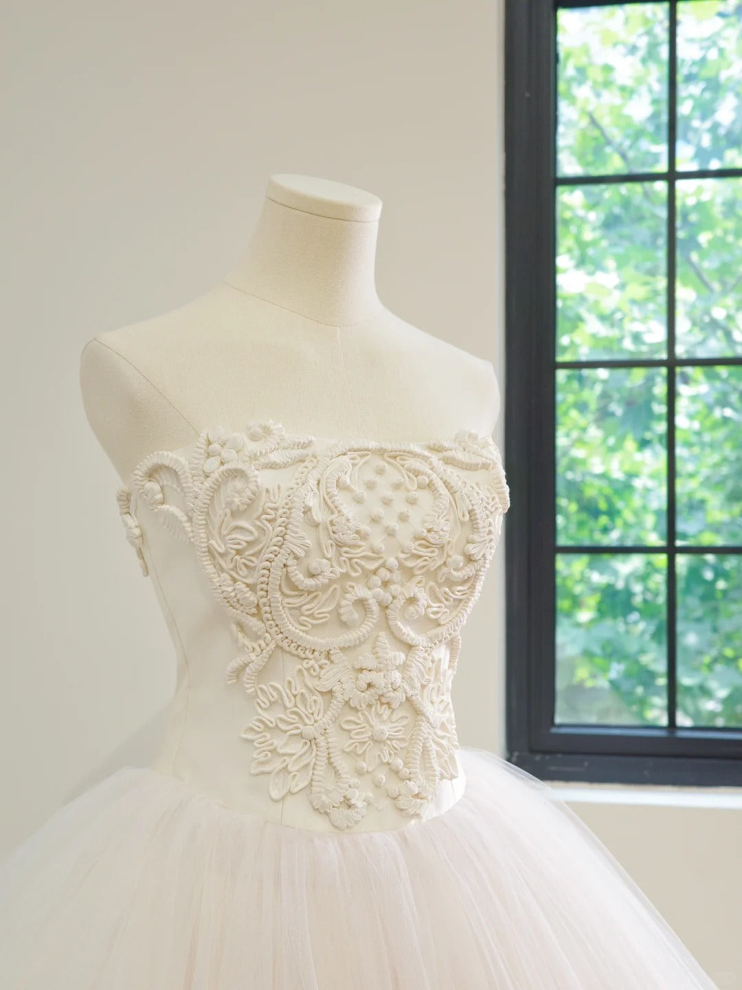 Girlhomeshops - Weißes, modisches, langes Tüll-Ballkleid, Abendkleid, Brautkleid, gh5059
