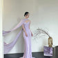 Romantic Purple Elegant Fashionable Elegant Long Satin Mermaid Slim Floor Length Train Ball Gown Evening Dress Prom Dress gh3734