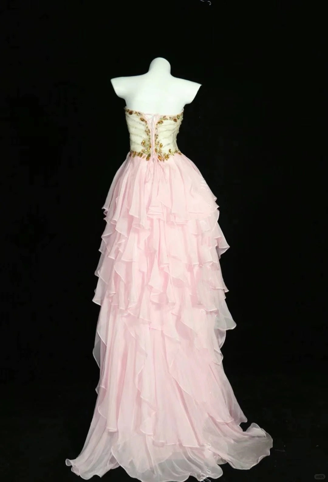 Rosa Rüschen Strass elegante schöne lange/kurze Ballkleid Abendkleid Homecoming Kleid Geburtstag Party Kleid gh4723